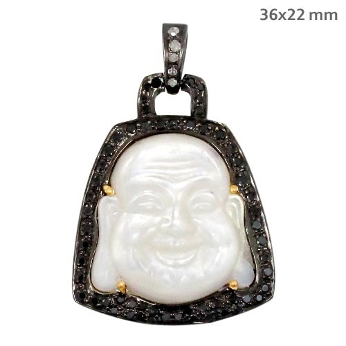 Pave Diamond Onyx Gold Pendant
