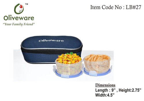 Lunch box with two containers and insulated cover