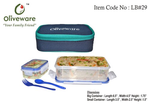 Lunch box with two containers and insulated cover
