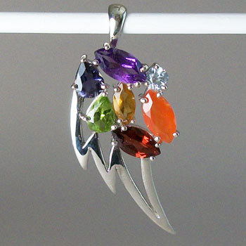 925 Sterling Silver Chakra Gemstone Pendant