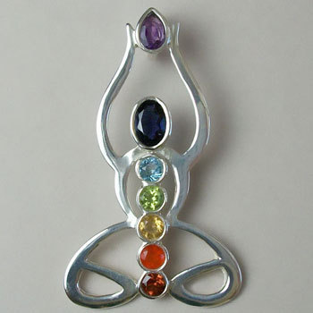 925 Sterling Silver Chakra Gemstone Pendant