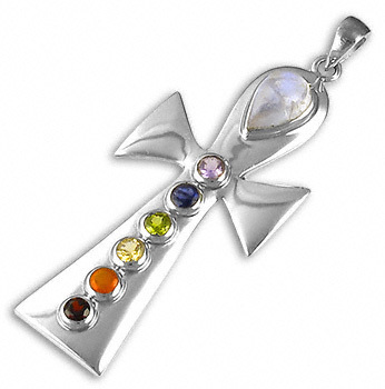 925 Sterling Silver Chakra Gemstone Pendant