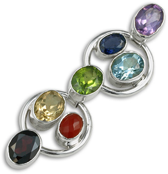 925 Sterling Silver Chakra Gemstone Pendant