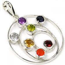 925 Sterling Silver Chakra Gemstone Pendant