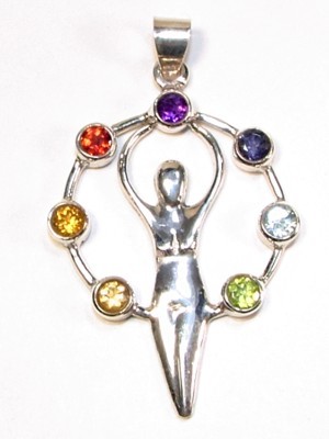 925 Sterling Silver Chakra Gemstone Pendant