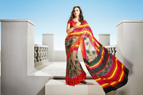 Printed Crepe Sarees Online Shopping