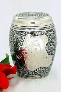 Metal Teddy Bear Engraved Urn
