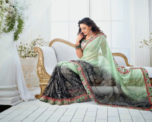 Chiffon Brasso Sarees With Blouse