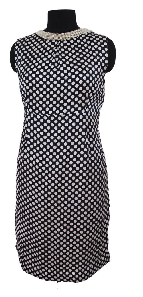 White dotted satin party wear women dress