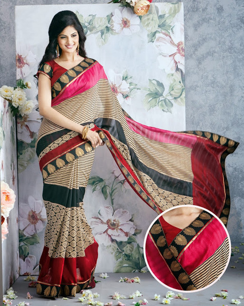 Printed Sarees With Border