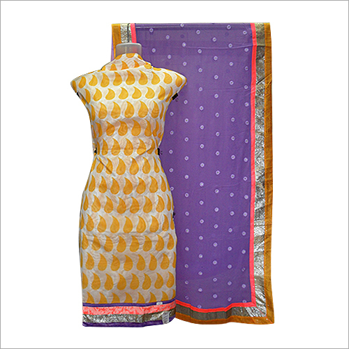 Chanderi Print Dupatta Work