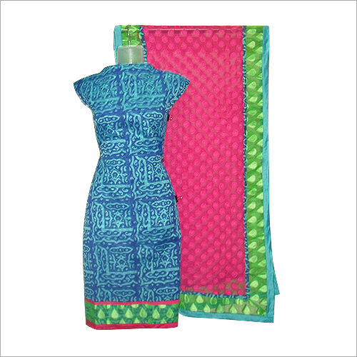 Printed Chanderi Dupatta Suit
