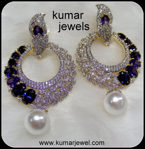 Diamond and Stone Earring