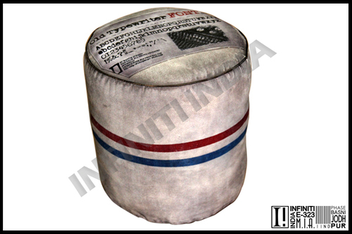 Fabric Vintage Canvas Pouf