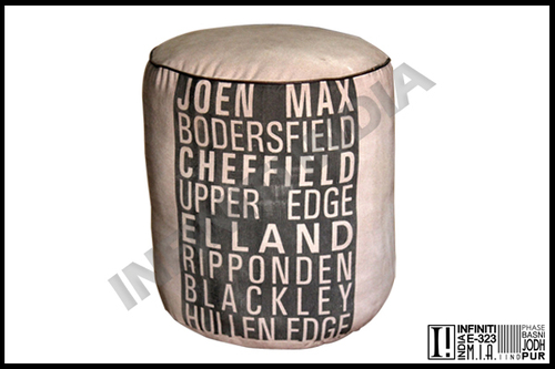 Fabric Vintage Canvas Pouf