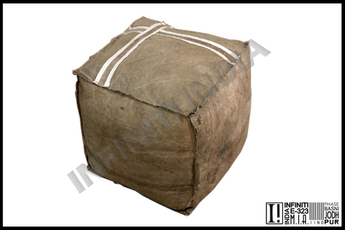 Fabric Vintage Canvas Pouf