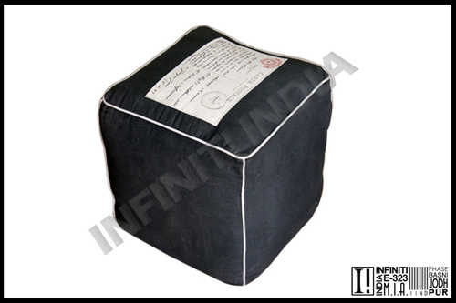 Fabric Vintage Canvas Pouf