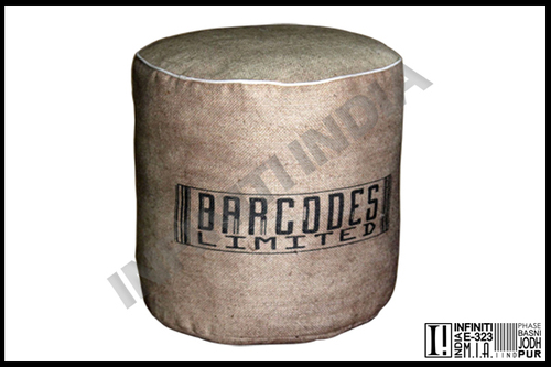 Fabric Vintage Canvas Pouf