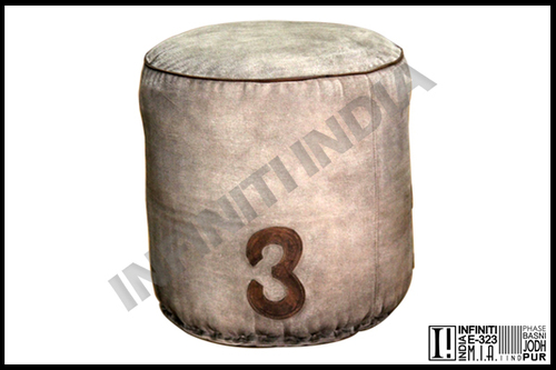 Fabric Vintage Canvas Pouf