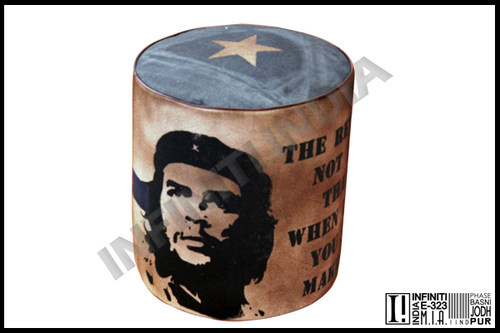 Fabric Vintage Canvas Pouf