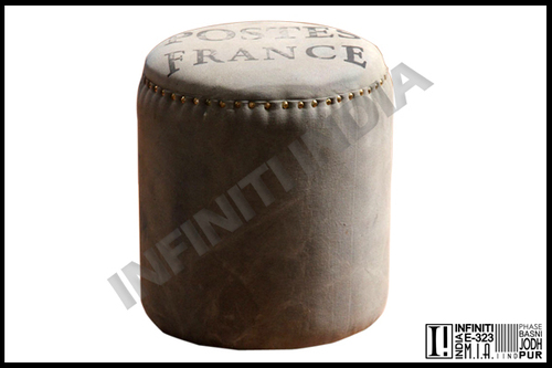 Fabric Vintage Canvas Pouf