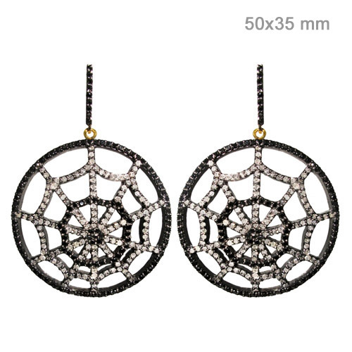 Diamond Pave Gold Earrings Jewelry