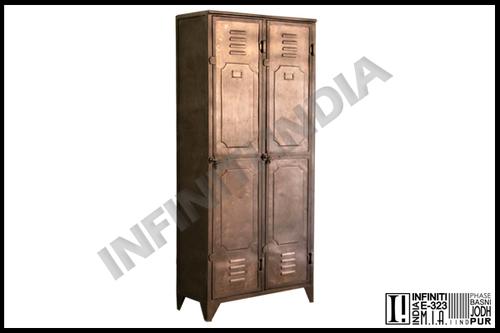 Vintage Industrial Two Door Almirah - Wooden & Steel, Standard Size, Mesmerizing Design, High Durability, Fine Finish, Sturdy Build