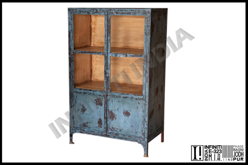 Metal Antique Blue Small Industrial Almirah