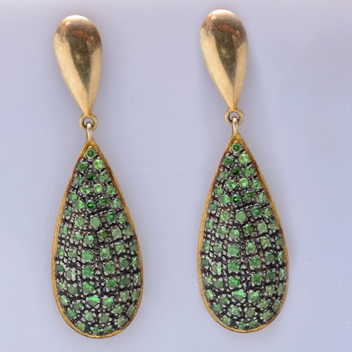 925 Sterling Silver Tsavorite Gemstone Earring