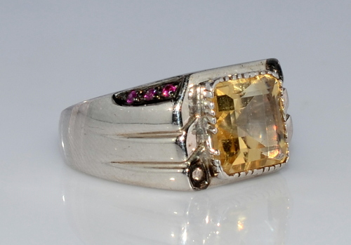 925 Diamond Gemstone Jewelry Fashion Men"s Ring 