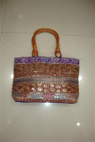 Fabric Bags - Fabric & Leather, 15x12x5 Inches, Multi-Colored | Durable, Handmade, Spacious, Lightweight, Reusable
