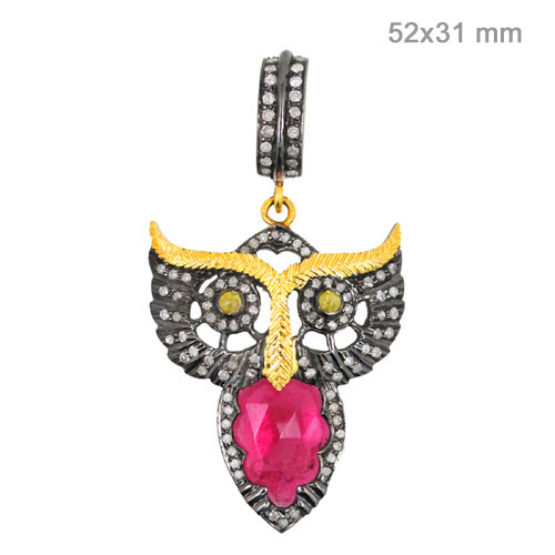 Ruby Diamond Gold Pendant