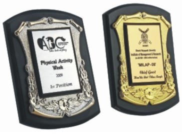 Wooden Momentos - Wood & Metal, 8x6 Inches, Black | Engraved, Elegant Design, Polished Finish, Employee Recognition