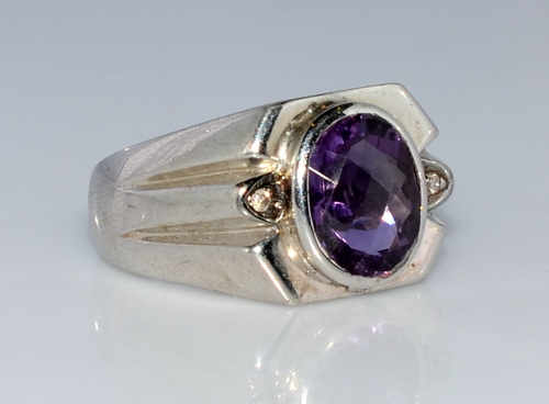 925 Diamond Gemstone Jewelry Fashion Men"s Ring