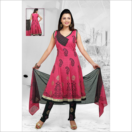 Cotton Color Block Print Suits