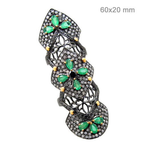 Gold Diamond Emerald Ring Jewelry