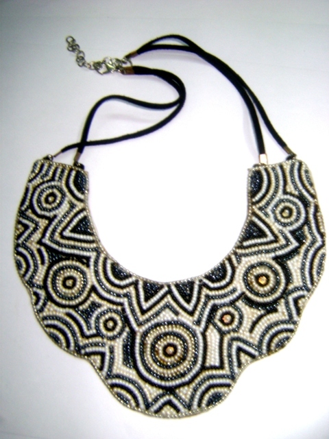 Necklace - Glass Beads, 45 Cm, Black, Drawstring | Elegant Design, Unique Style, Durable, Handmade Craftsmanship