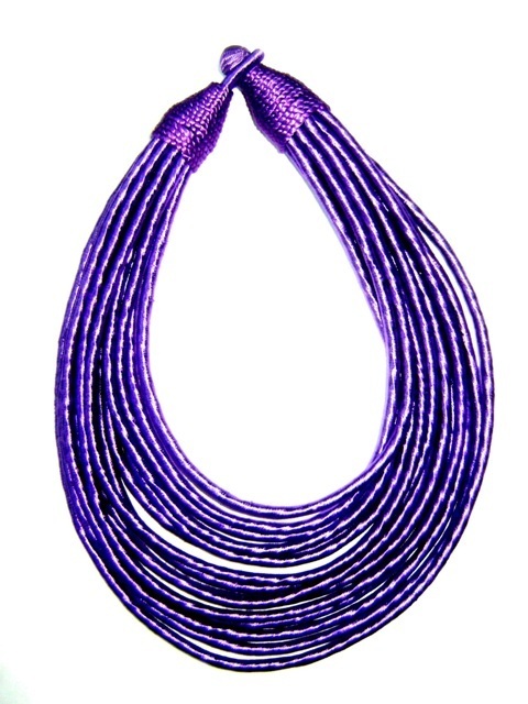 Necklace - 12-Strand Silk, 18 Inches, Purple | Knot Clasp, Stylish Accessory, Elegant Design, Durable Material, Comfortable Wear, Unique Style