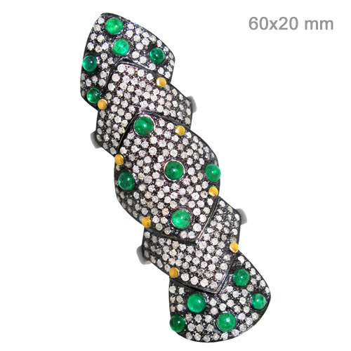 Emerald Pave Diamond Ring