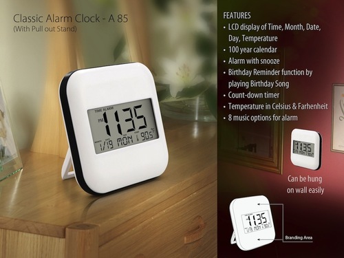 Classic Alarm Clock With Pull Out Stand