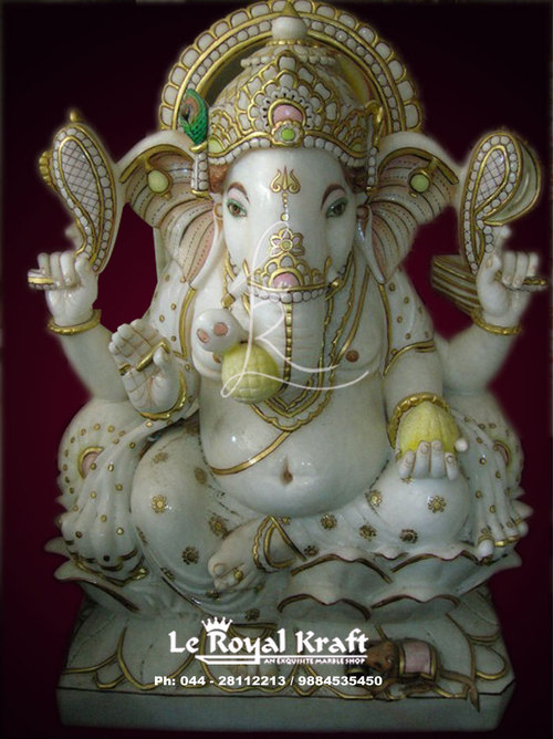 White Marble Ganesh Statues