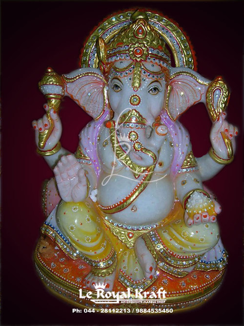 White Marble Ganesh