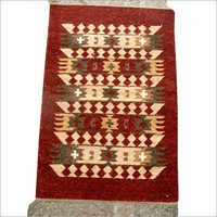 Decorative Rayon Chenille Rug - 10-15mm Pile Height, Red Geometric Design, Variable Dimensions | Durable Material, Elegant Design, Soft Texture, Easy Cleaning, Versatile Use