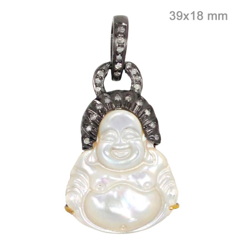 Diamond MOP Gold Buddha Pendant