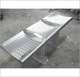 3 Seater Steel Bench - Color: Sliver