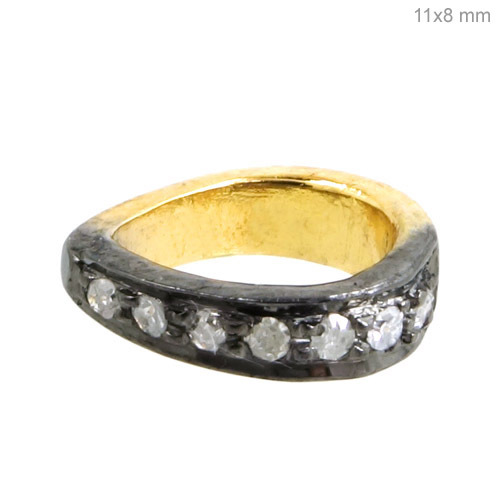 Pave Diamond Sterling Silver Finding