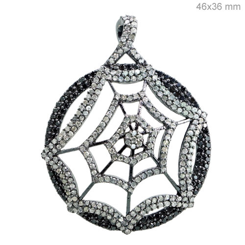 Sterling Silver Pave Diamond Pendant