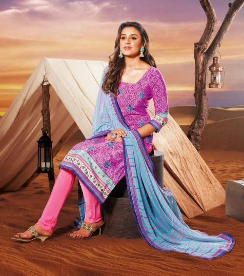 Crepe Unstitched Salwar Kameez