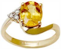 Lattest Citrine Gold Ring For Womens, Three Diamond Citrine Stone Gold Ring Gender: Women's