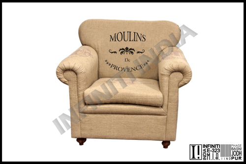 Grain Sack Single Seater Sofa - Leather Material, Standard Size, Rectangular Shape | Splendid Look, Fine Finish, Robust Design